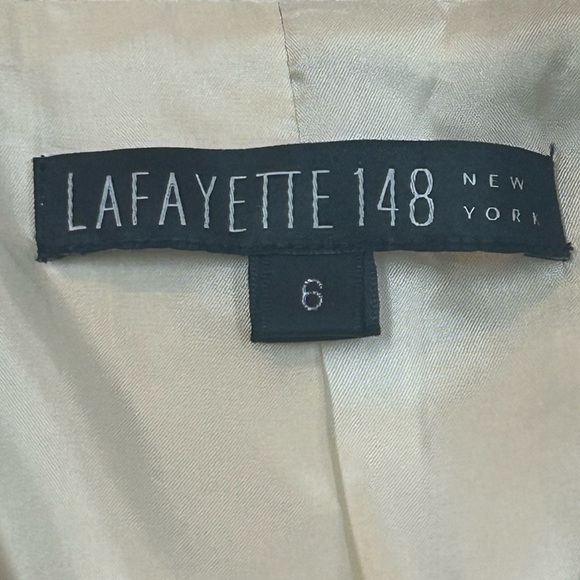 Lafayette 148 NY Womens Beige Silk
Button Up Jacket Size 6 Event Dressy - Picture 2 of 12